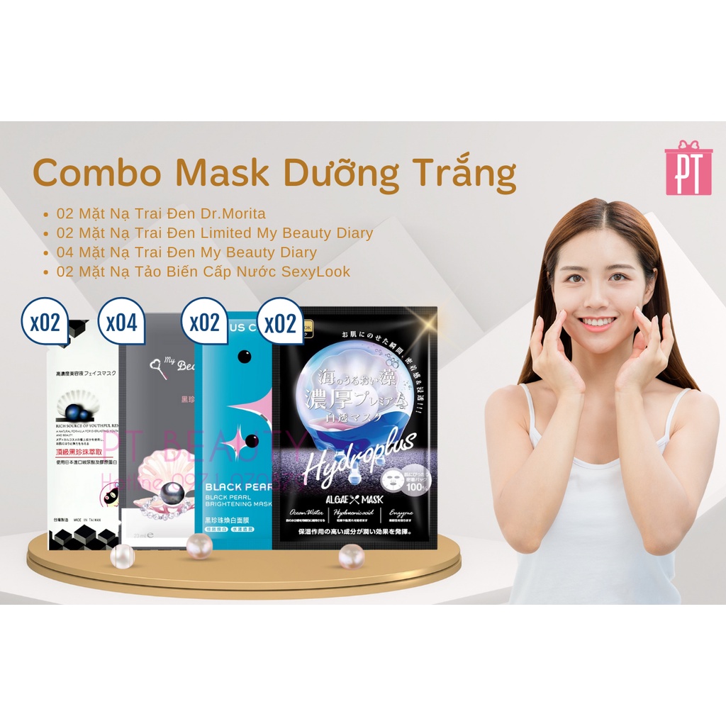 [CB02] Combo 10 Miếng Mặt Nạ Dưỡng Trắng Da Dr.Morita Đài Loan