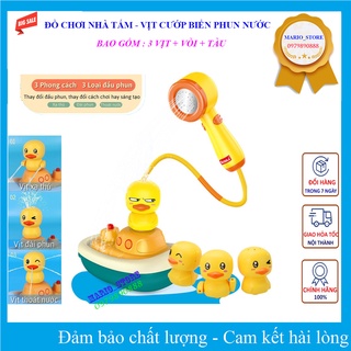 Đồ chơi nhà tắm - Bộ đồ chơi vịt cướp biển phun nước cực vui cho bé có vòi sen