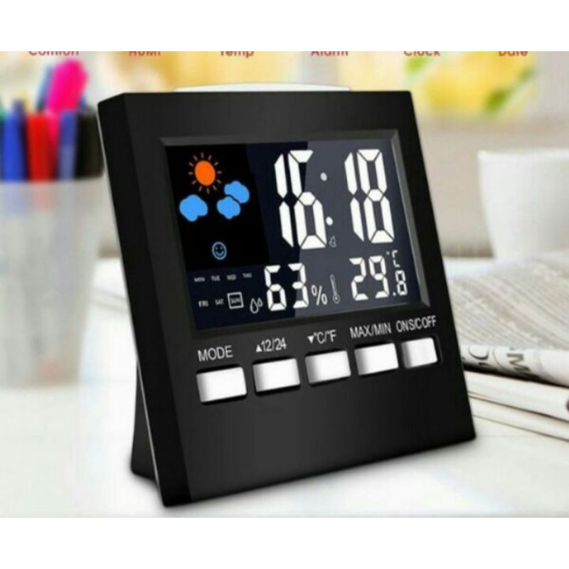 SIÊU RẺ ĐẸP VỚI BỘ ĐỒNG HỒ ĐỂ BÀN 4IN1 THÔNG MINH BÁO GIỜ BÁO NHIỆT ĐỘ BÁO THỜI TUYẾT ĐỘ ẨM