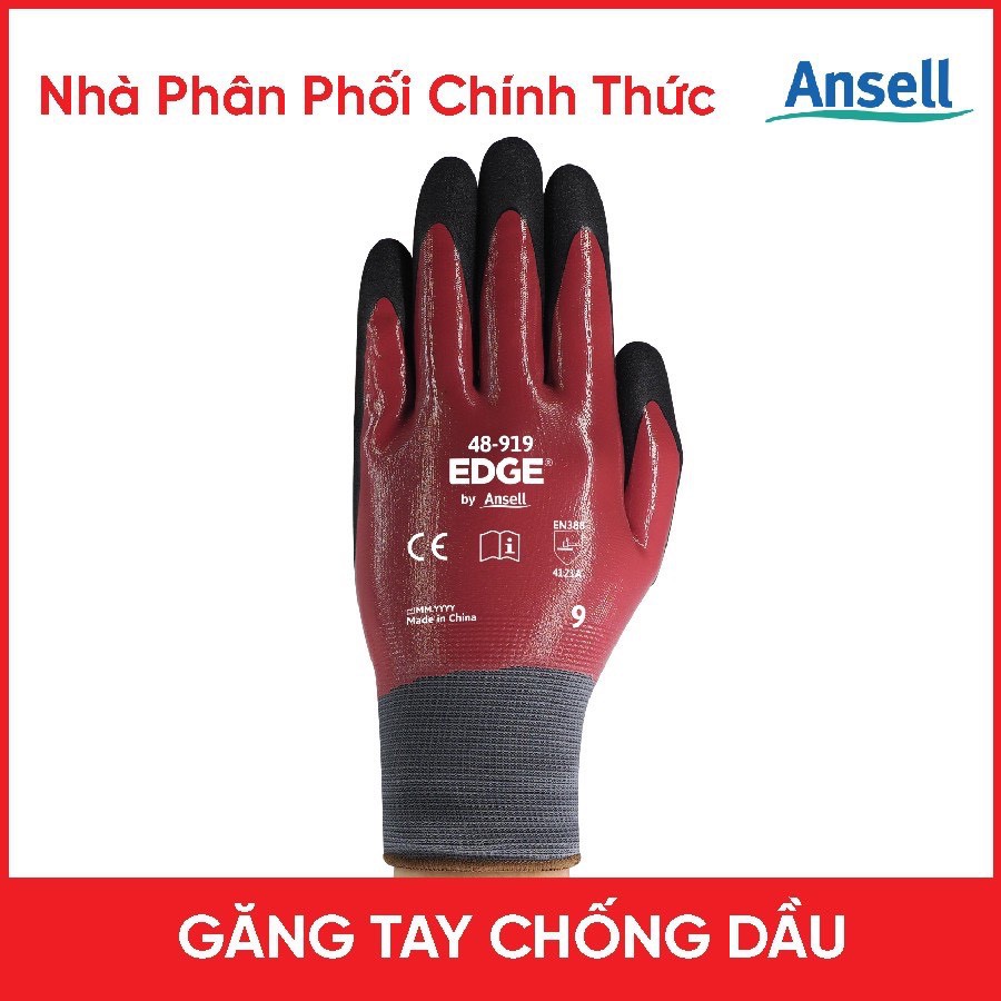 Găng tay BẢO HỘ LAO ĐỘNG Ansell 48-919 CHỐNG DẦU TIÊU CHUẨN EN 420