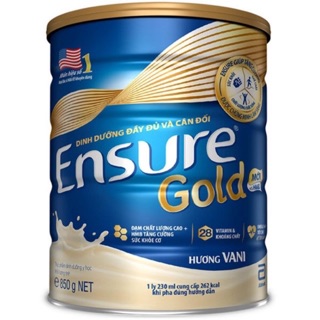 Sữa bột ensure gold hmb 850g mẫu mới hương vani