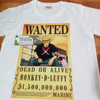 (HOT) (Ảnh thật ) 2 mẫu Áo thun Wanted Luffy Zoro phong cách hiện đại S048