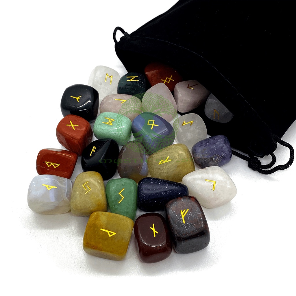 Bộ Đá Runes Rainbow 4 Nguyên Tố (Mystic House Tarot Shop) - Sản Phẩm Authentic Chính Hãng 100%