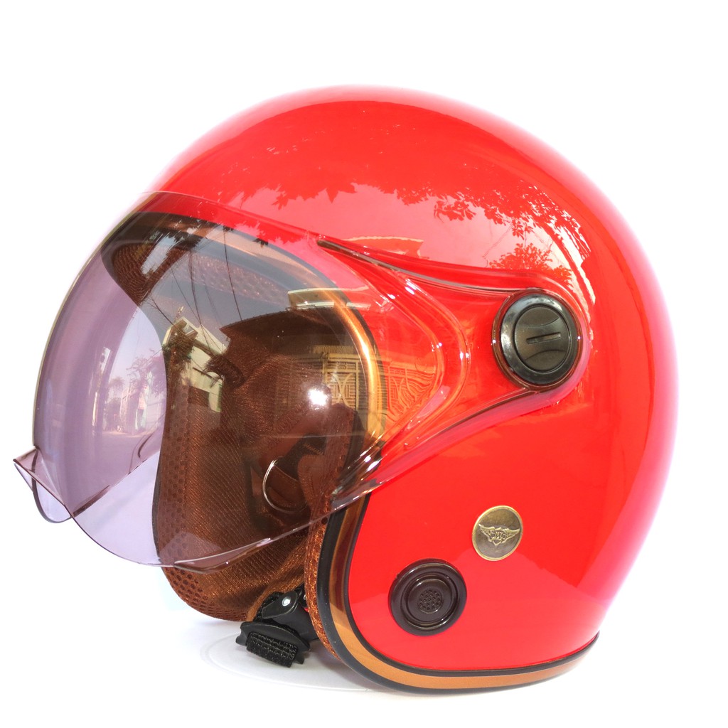 Mũ bảo hiểm 3/4 NTMAX kính càng viền đồng lỗ thông gió (nhiều màu)