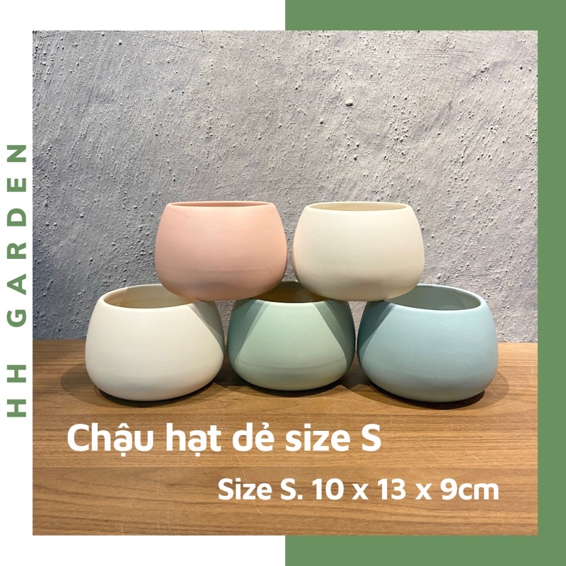 Chậu hạt dẻ, Size nhỏ S (10*13*9), chậu trồng cây để bàn gốm Bát Tràng