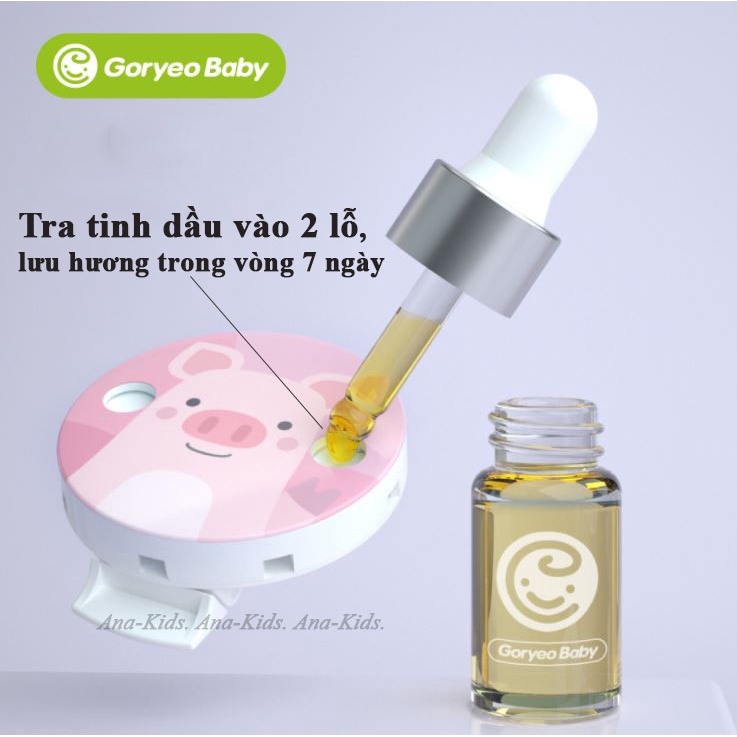Kẹp đuổi muỗi Goryeo Baby,tinh dầu hương sả an toàn cho bé,giảm thiểu khả năng bị muỗi đốt tới 95%