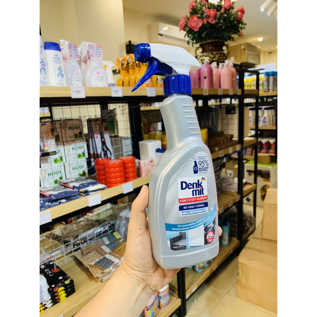 Chai xịt vệ sinh đồ nội thất, đồ nhựa nhà, ô tô Denkmit KUNSTSTOFF 500ml