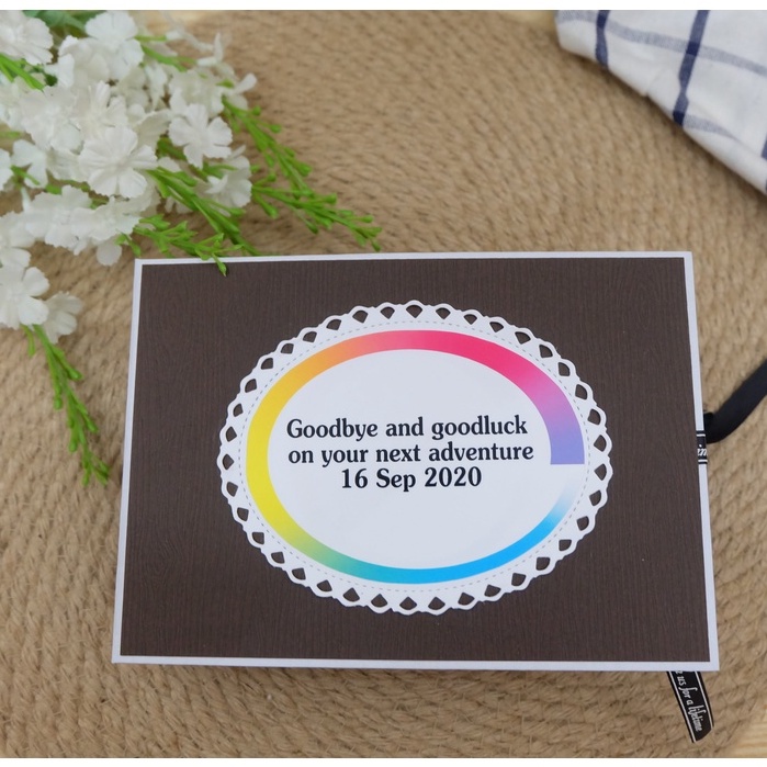 Scrapbook size A5 30 ảnh tone nâu vân gỗ kèm túi hộp