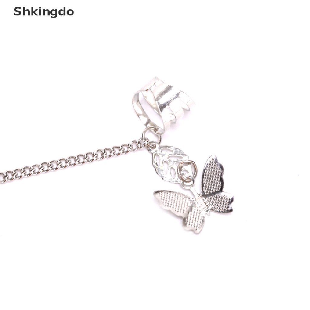 1 khuyên tai dáng dài hình bướm phong cách Harajuku cho nữ