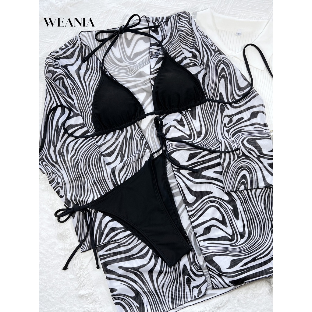 Bộ Bikini 3 Món Họa Tiết Ngựa Vằn Gợi Cảm Cho Nữ
