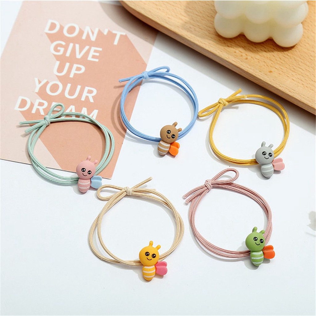 Dây Buộc Tóc Co Giãn Họa Tiết Quả Dứa/Chú Ong Dễ Thương Dành Cho Nữ