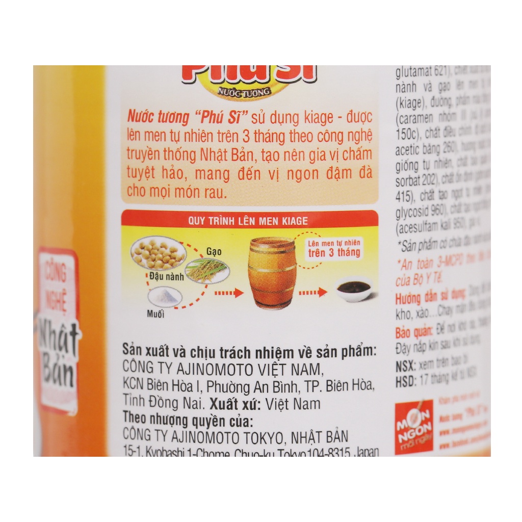 Nước tương Phú Sĩ hiệu Ajinomoto, chai 500ml