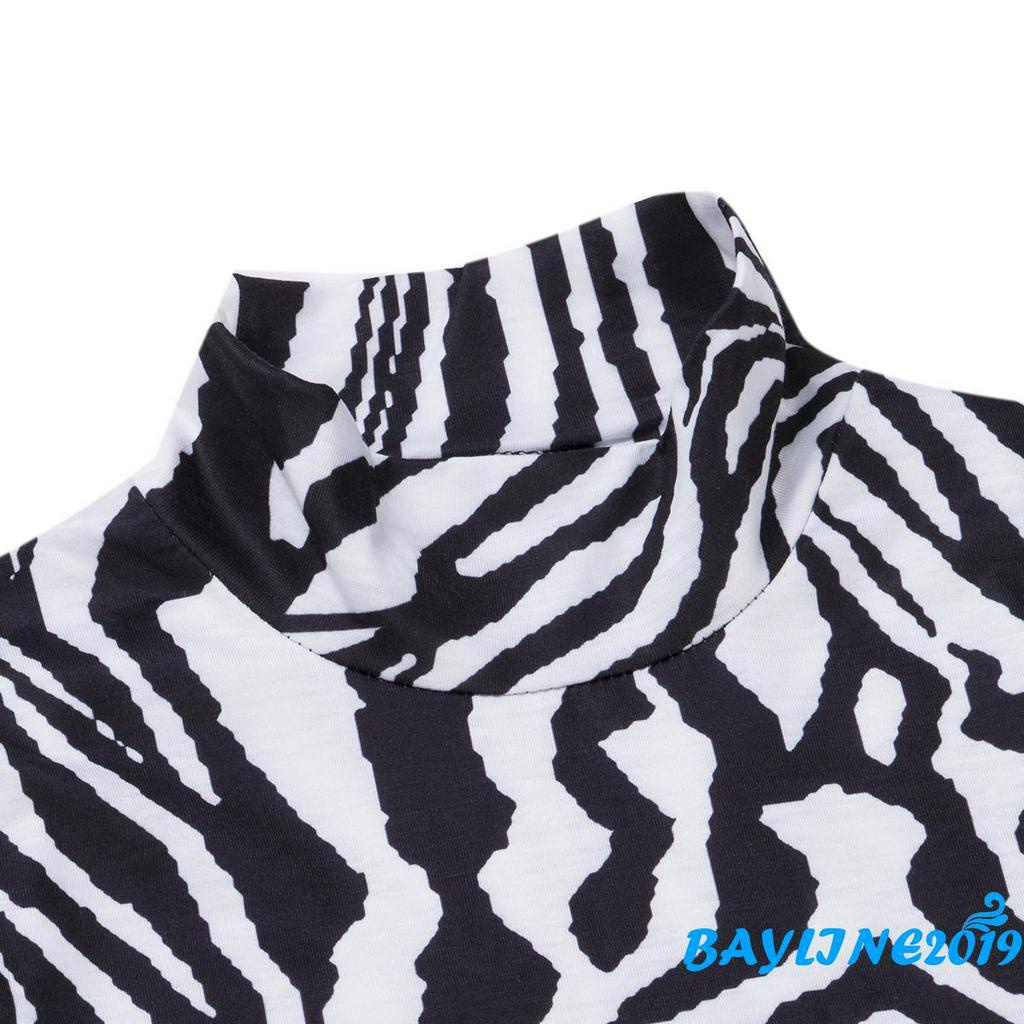 Đầm Ôm Dài Tay In Họa Tiết Ngựa Vằn Thời Trang Dành Cho Nữ