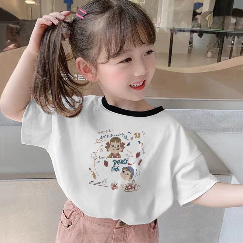 Áo Thun Cotton Tay Lỡ Mẫu Mới Thời Trang Mùa Hè Cho Bé Gái 2022