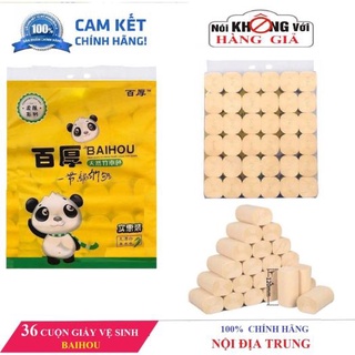 Bịch 36 Cuộn Giấy Baihou, Giấy Vệ Sinh Đa Năng Nội Địa Trung Siêu Dai Siêu Mềm Mịn