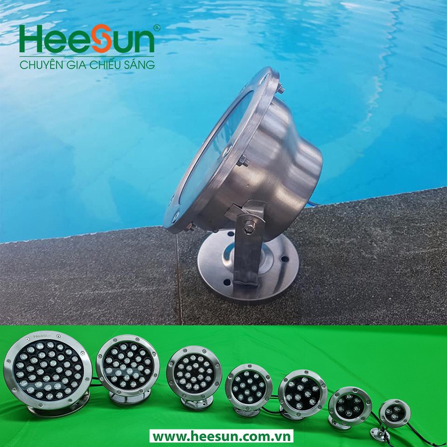 Đèn LED âm nước đế hồ cá Koi