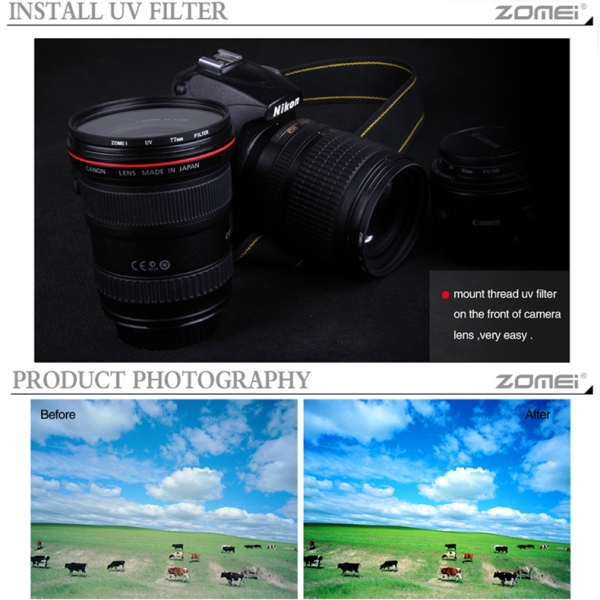 ZOMEI Ultra-Violet UV Filter Lens Protector for SLR DSLR Camera