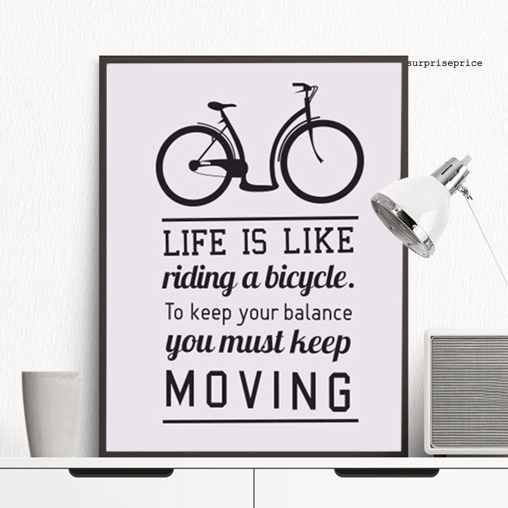 Tranh Canvas Treo Tường Trang Trí Hình Xe Đạp Và Câu Nói Truyền Cảm Hứng