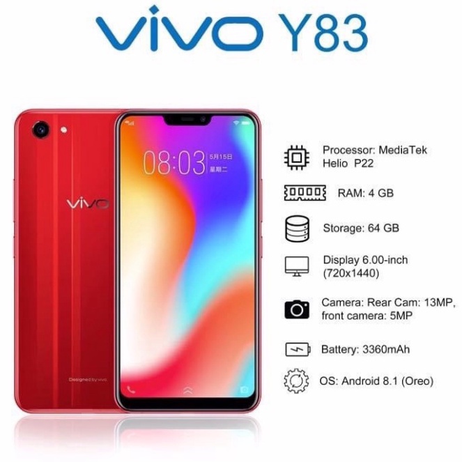 Điện thoại Vivo Y83 New, màn hình 6.22 inch Ram 4G/64G Chiến Liên Quân/Free Fire MSP 021