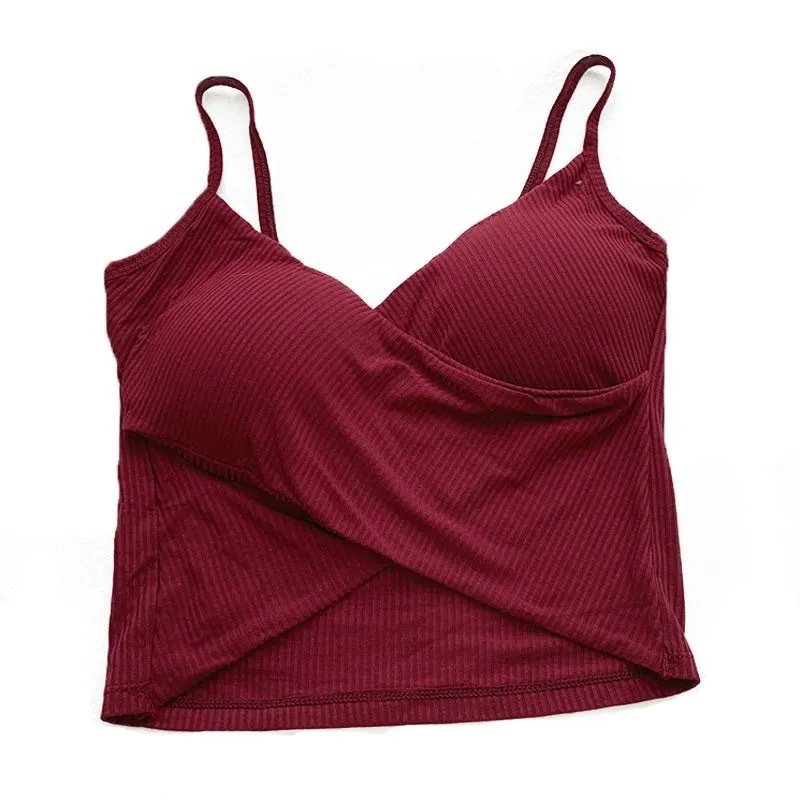 Áo Tank Top Cotton Dệt Kim Cổ Chữ V Thời Trang Cho Nữ