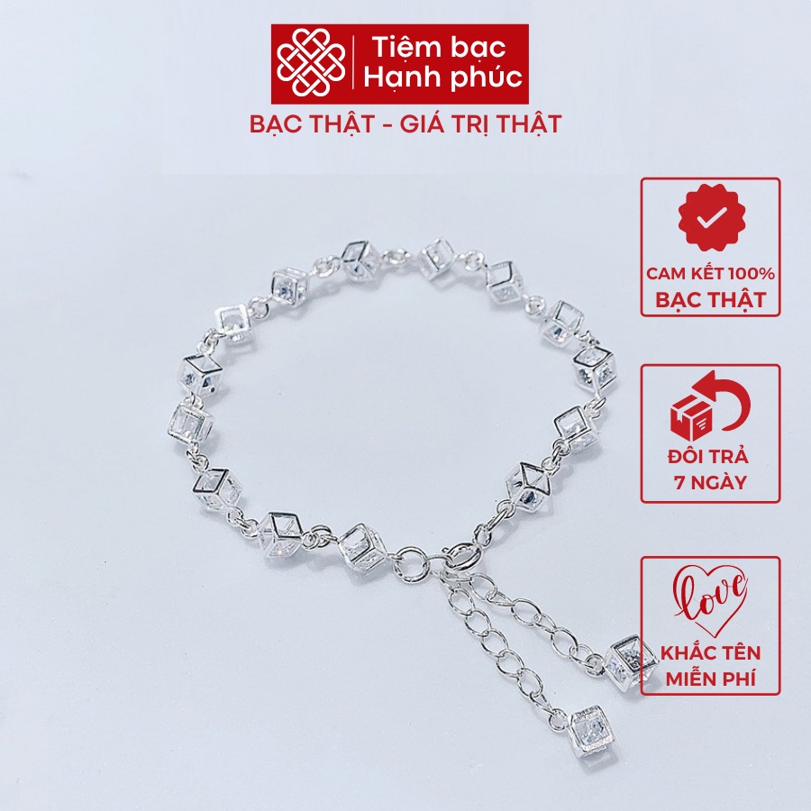Lắc tay bạc nữ, vòng tay bạc ta s925 cao cấp sáng bóng, cam kết không đen - Mã TSJL06