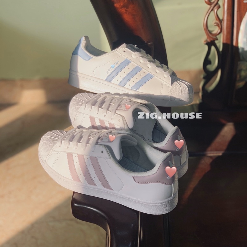 Giày Superstar Mũi Sò Hồng Tím