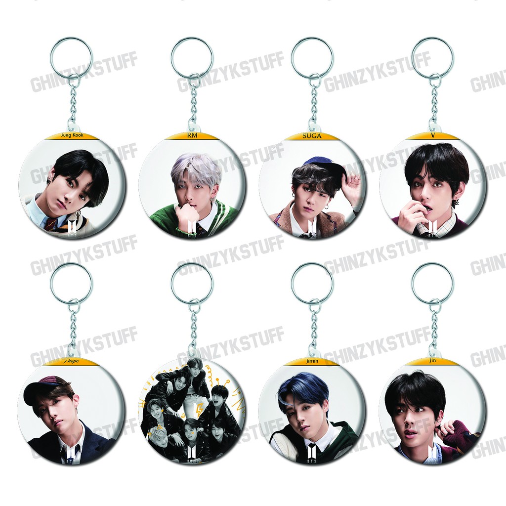 Móc Khóa Hình KPOP BTS Jungkook Jin V Kim Taehyun Suga J-Hope MOTS7-4 58Mm