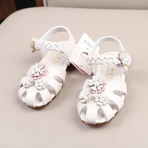 sandal công chúa bé gái size 21-25 đính bông quai đan