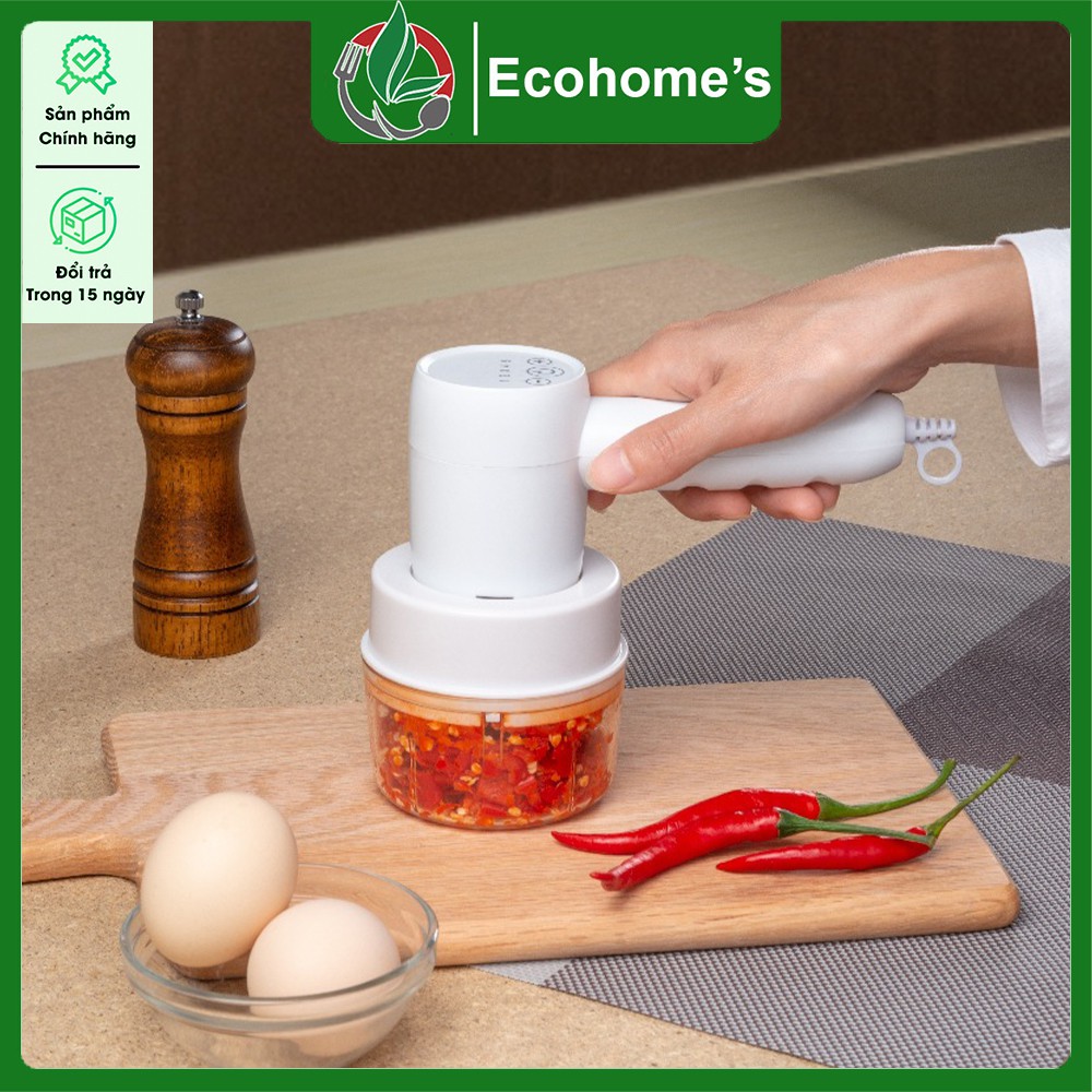 Máy đánh trứng kiêm máy xay thịt, xay tỏi ớt đa năng Ecohome's 3 in 1, dụng cụ đánh trứng, xay thịt, tạo bọt cafe