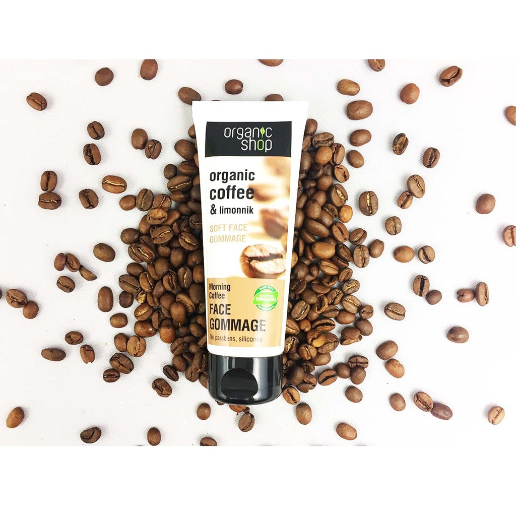 Tẩy Tế Bào Chết Mặt Organic Shop Soft Face Gommage Morning Coffee 75ml - Hương Cà Phê