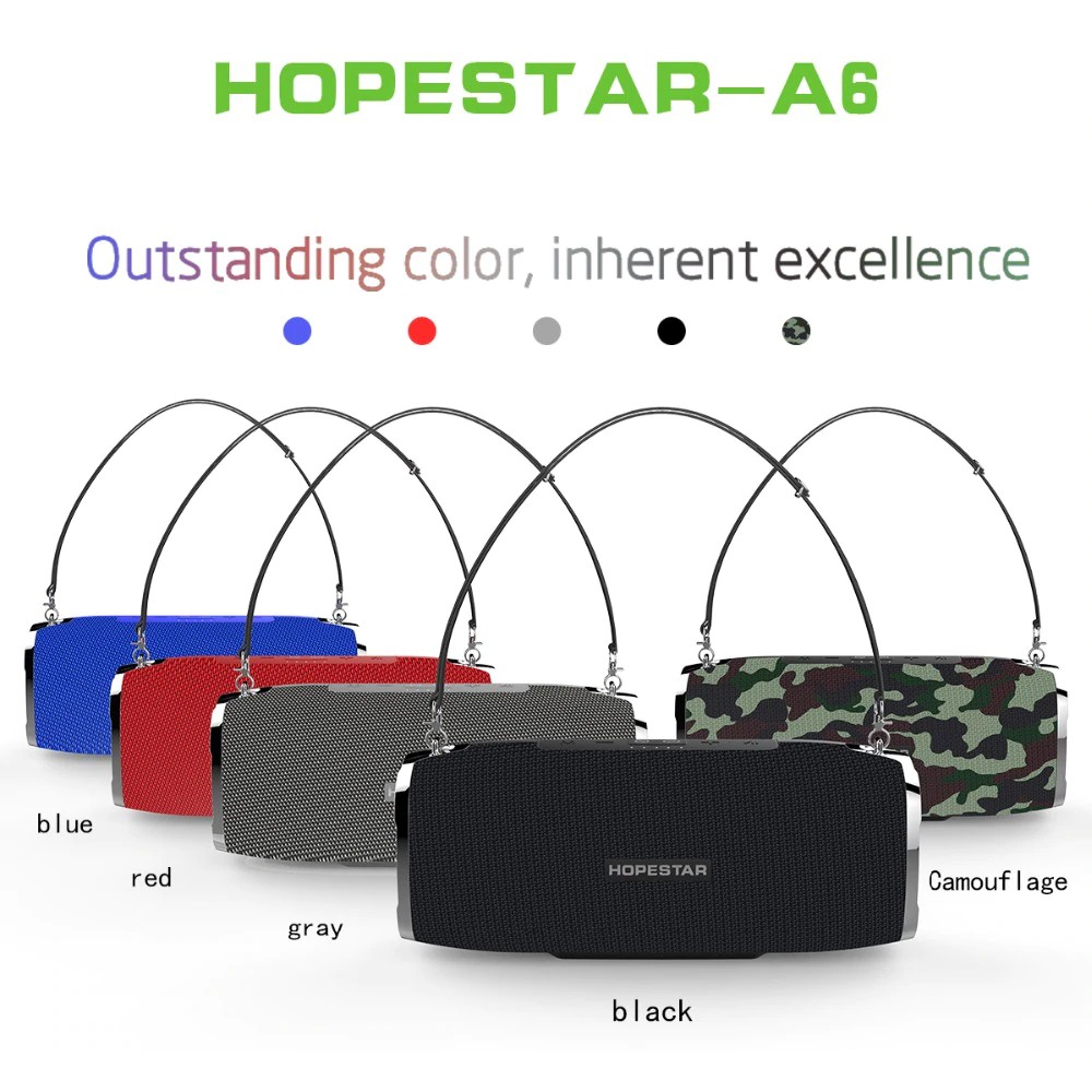 Loa bluetooth cao cấp Hopestar A6 công suất 35W pin 6000mah, âm Bass cực khủng, IPX6 (5 Màu)