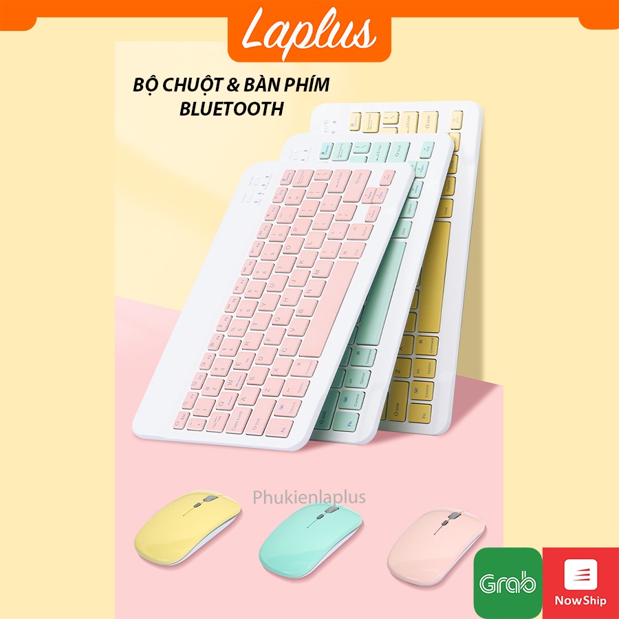 Bàn Phím Và Chuột Bluetooth Màu Pastel Thanh Lịch - Gọn Nhẹ, Tiện Dụng - Phù Hợp Cho Làm Việc Văn Phòng, IPad, Smart TV