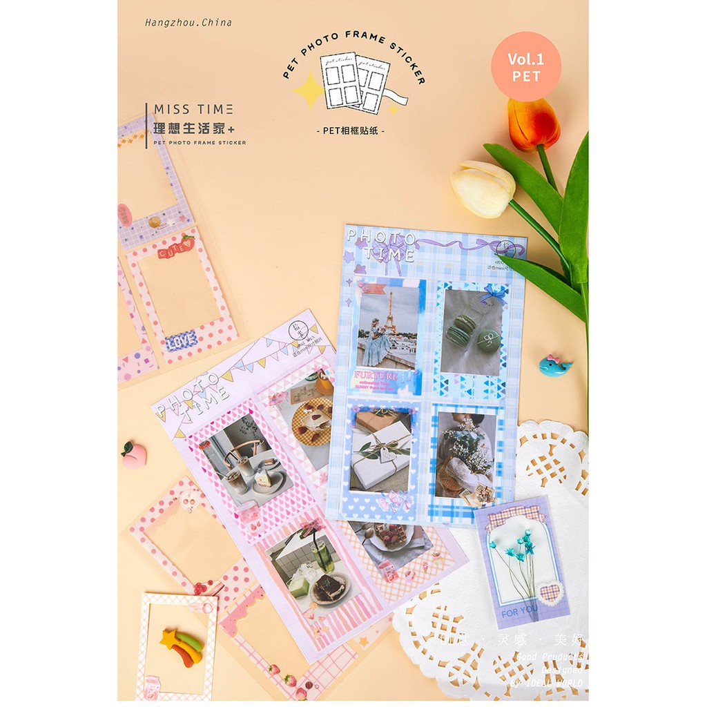 Sticker Dán Trang Trí Polcos | Polaroid 💖 8 Mẫu Khung Ảnh / Frame Sticker Trang Trí Sổ KPOP | IDOL BULLET JOUNERNAL