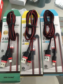 Cáp sạc dây dù đầu sạc type C, iPhone, micro (dùng nhiều loại máy samsung, oppo...)