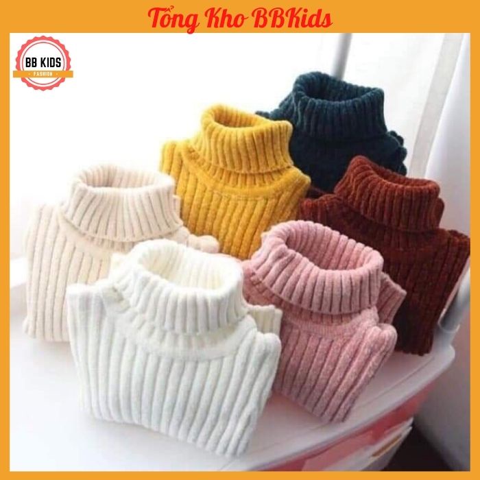Áo Len Tuyết Nhung Cổ Lọ Mềm Dày Ấm - Áo Len Cho Bé Trai Bé Gái 10-22kg