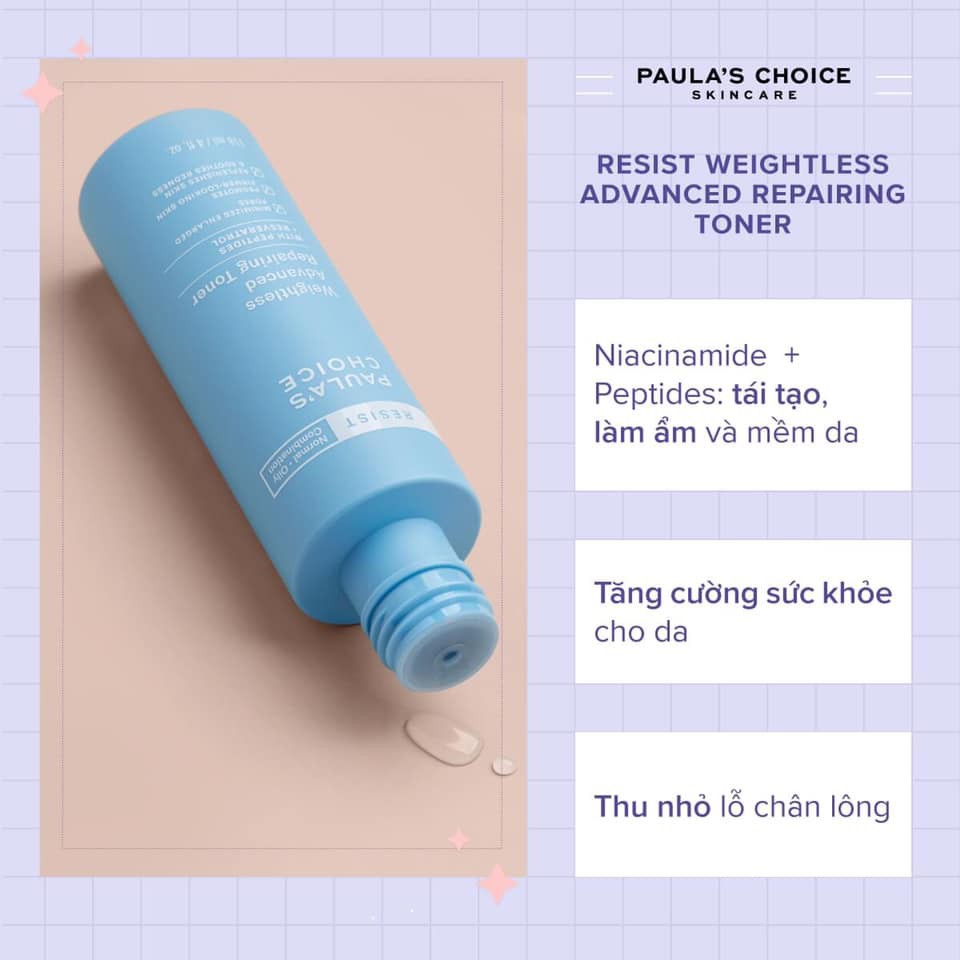 [PAULA'S CHOICE] Toner siêu nhẹ cho làn da dầu và lão hóa Resist Weightless Advanced Repairing Toner (Mã 7780)