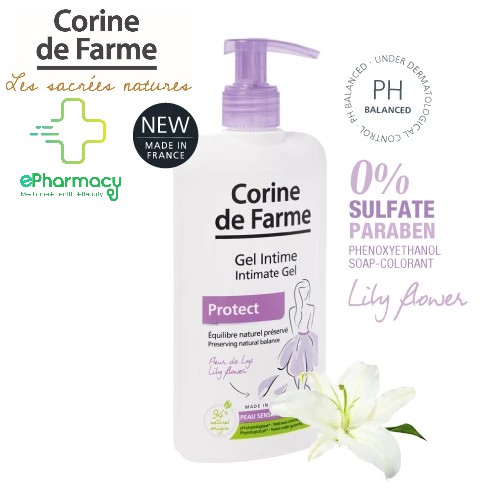 Dung dịch vệ sinh Corine De Farme Intimate Gel Protect làm sạch, cân bằng giữ ẩm 250ml rẻ nhất trên shopee | Canhsale.net