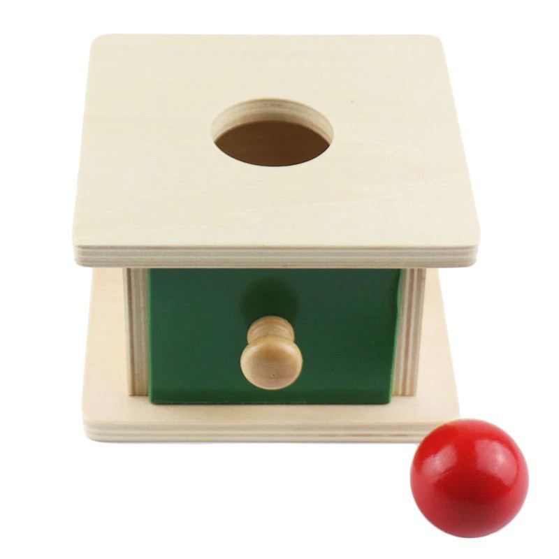 Giáo cụ Montessori 0-3 tuổi - Thả bóng hộp vuông - Hình cầu kèm hộp