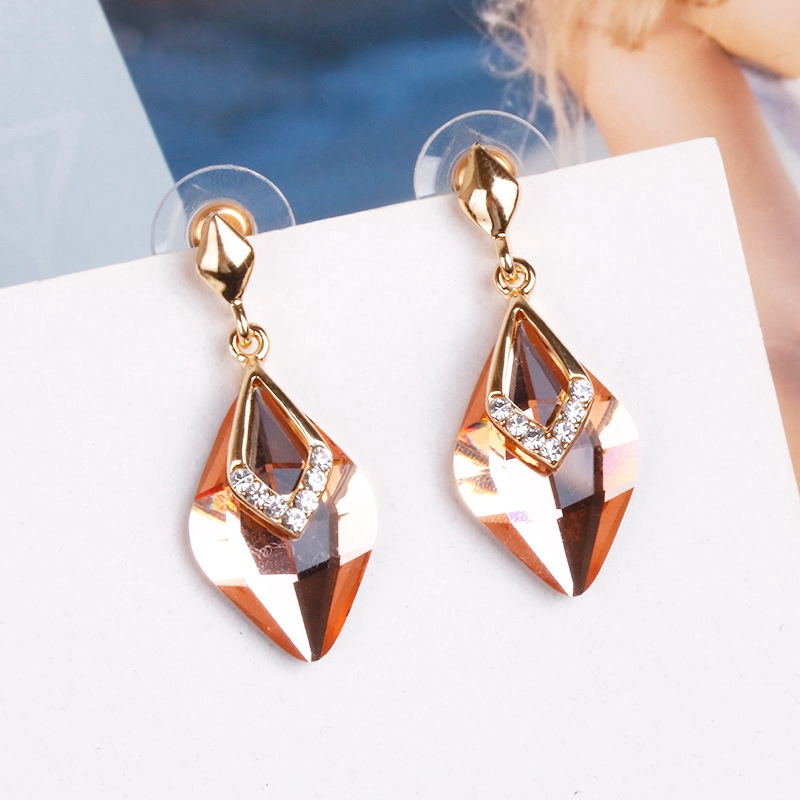 Bông tai bằng bạc 925 đính đá dáng dài phong cách Hàn Quốc cho nữ