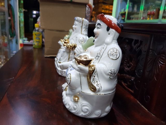 Cặp tượng thần tài ông địa sứ cao 22 cm