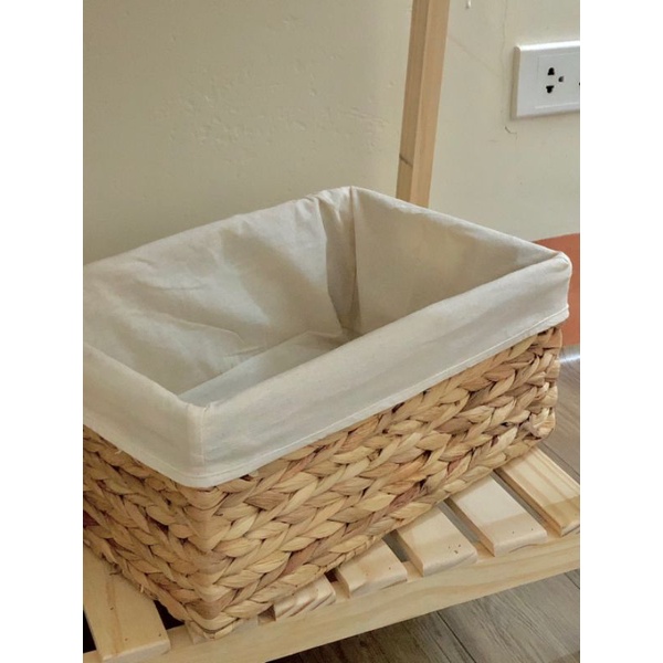 Giỏ lục bình đựng đồ, decor  khung sắt chắc chắn