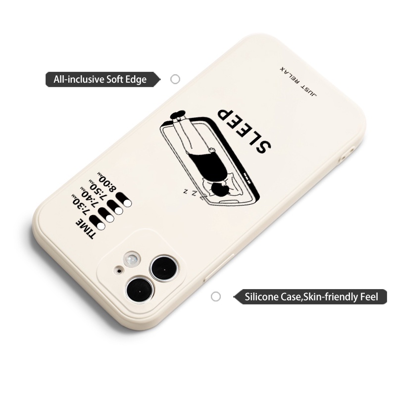 Ốp Điện Thoại Silicon Dẻo Viền Thẳng Họa Tiết Độc Đáo Cho iphone 15 pro 13 mini 12 14 pro max xr x 11 pro xs max 7 8 plus se2