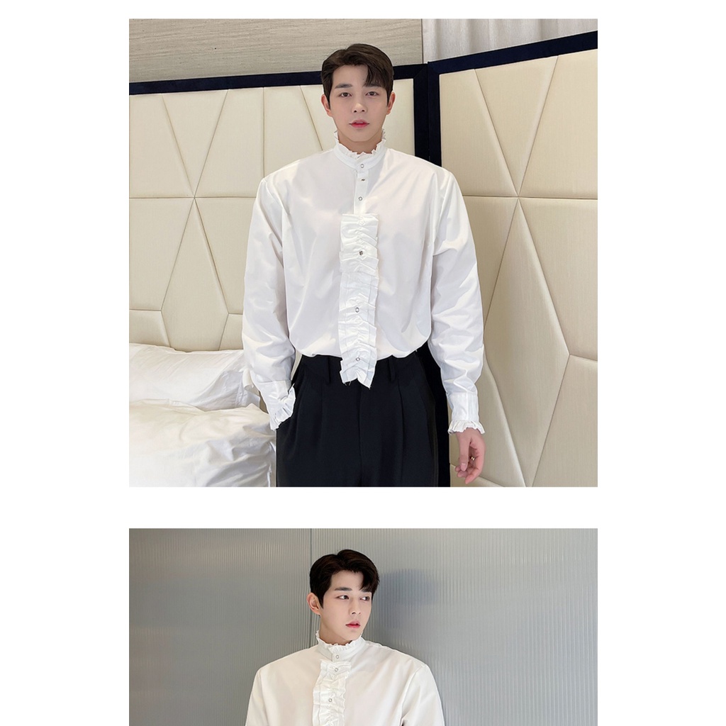 Áo Sơ Mi Nam Cổ Đứng Cột Dây Thời Trang Xuân 2022