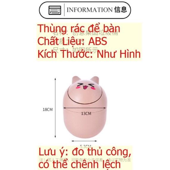 Thùng Rác Để Bàn Hình Thỏ