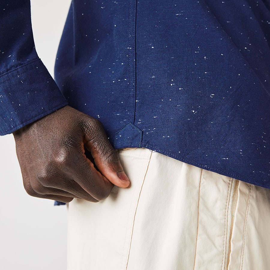 ÁO SƠ MI NAM LACOSTE MEN'S COTTON CHAMBRAY SHIRT - SIZE M  SLIM FIT