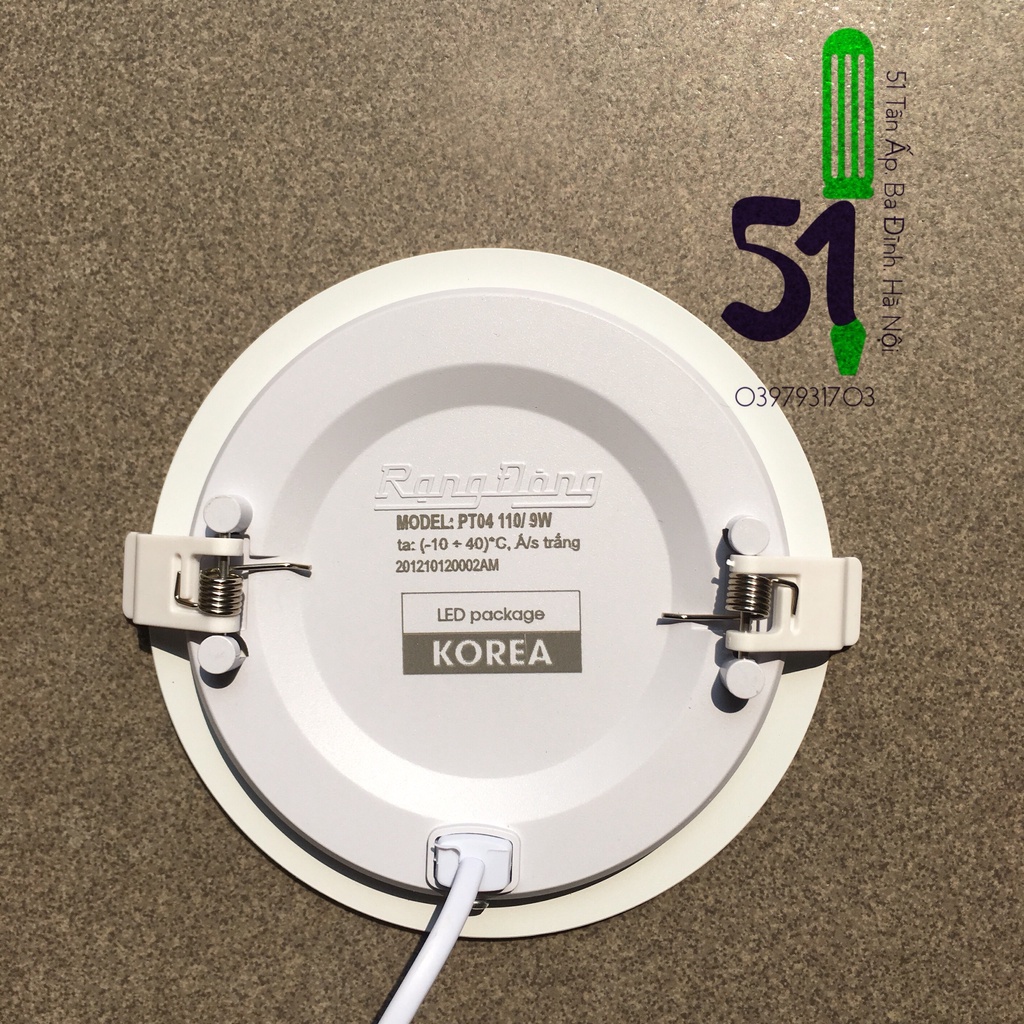 Đèn led panel Rạng Đông tròn 9W ánh sáng trắng đế nhựa