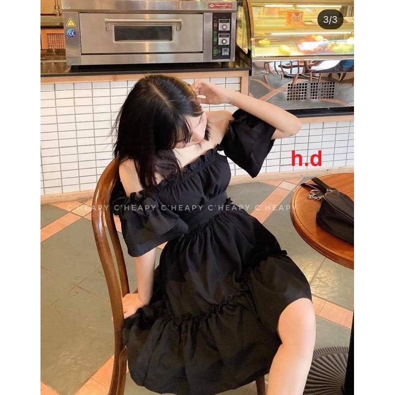 Váy trễ vai 3 tầng bèo HD6 | BigBuy360 - bigbuy360.vn