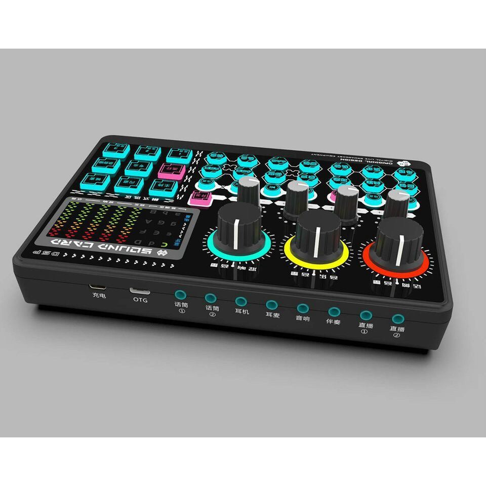 [HÀNG CHUẨN] Soundcard Mixer X6- B13 Mini Bluetooth- chuyên thu âm, hát karaoke, livetream fb, shopee, bán hàng online