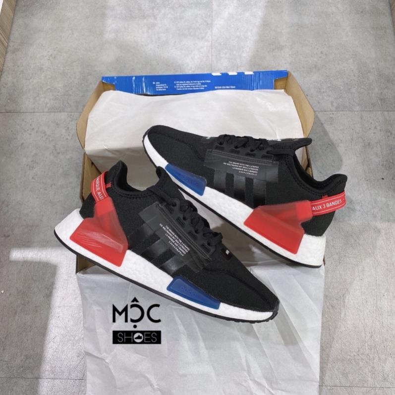 - GIÀY ADIDAS NMD (16) - R1V2 Đen Đế Trắng - 2 Cục Xanh Đỏ - MÀU ĐEN - *2022* *