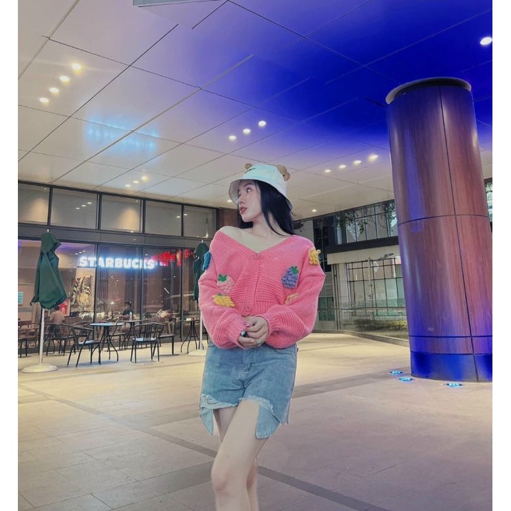 Áo len cardigan quả dứa